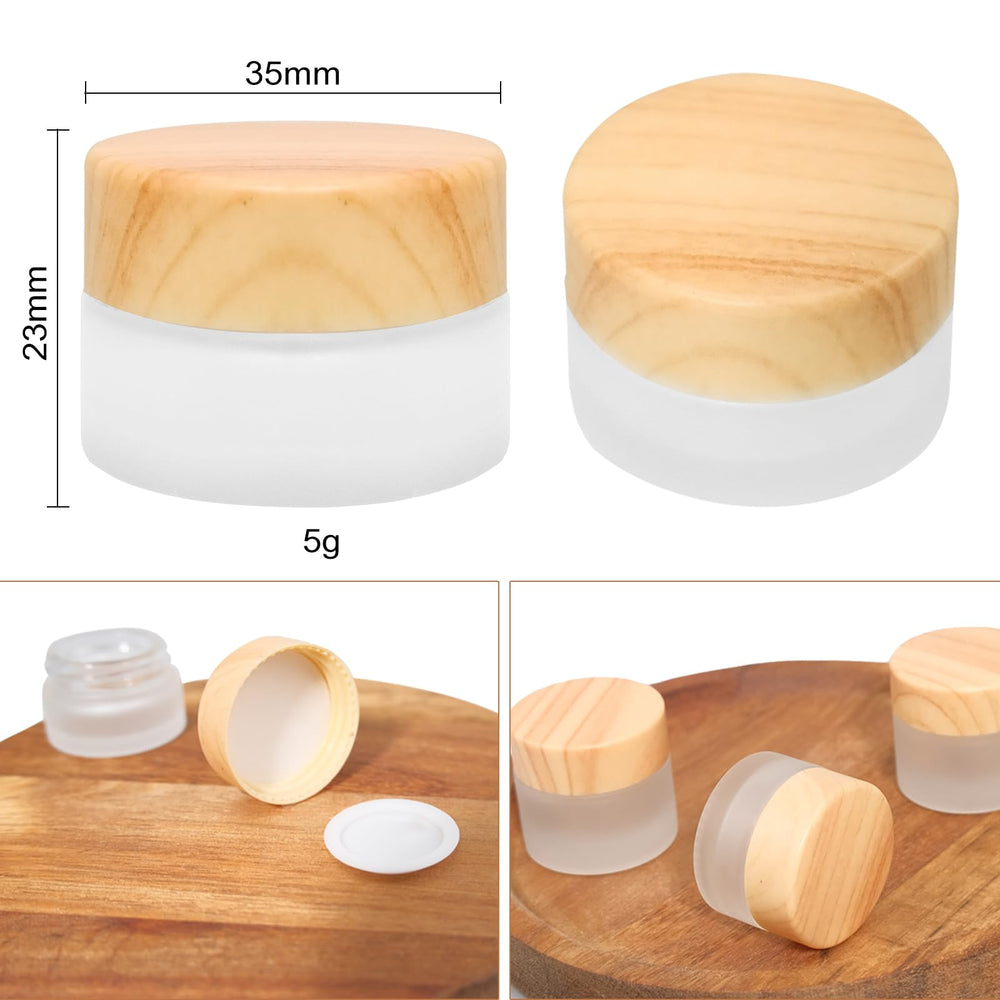 Olutacot leakproof dome lids on glass jars prevent spills during transport.