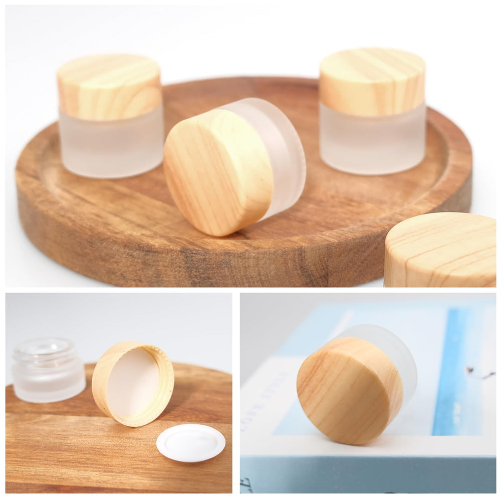 Olutacot refillable glass containers store lotions, creams, balms securely without leaking.