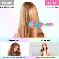 OlyPegic ergonomic-handle brush provides a steady grip for kids during brushing.