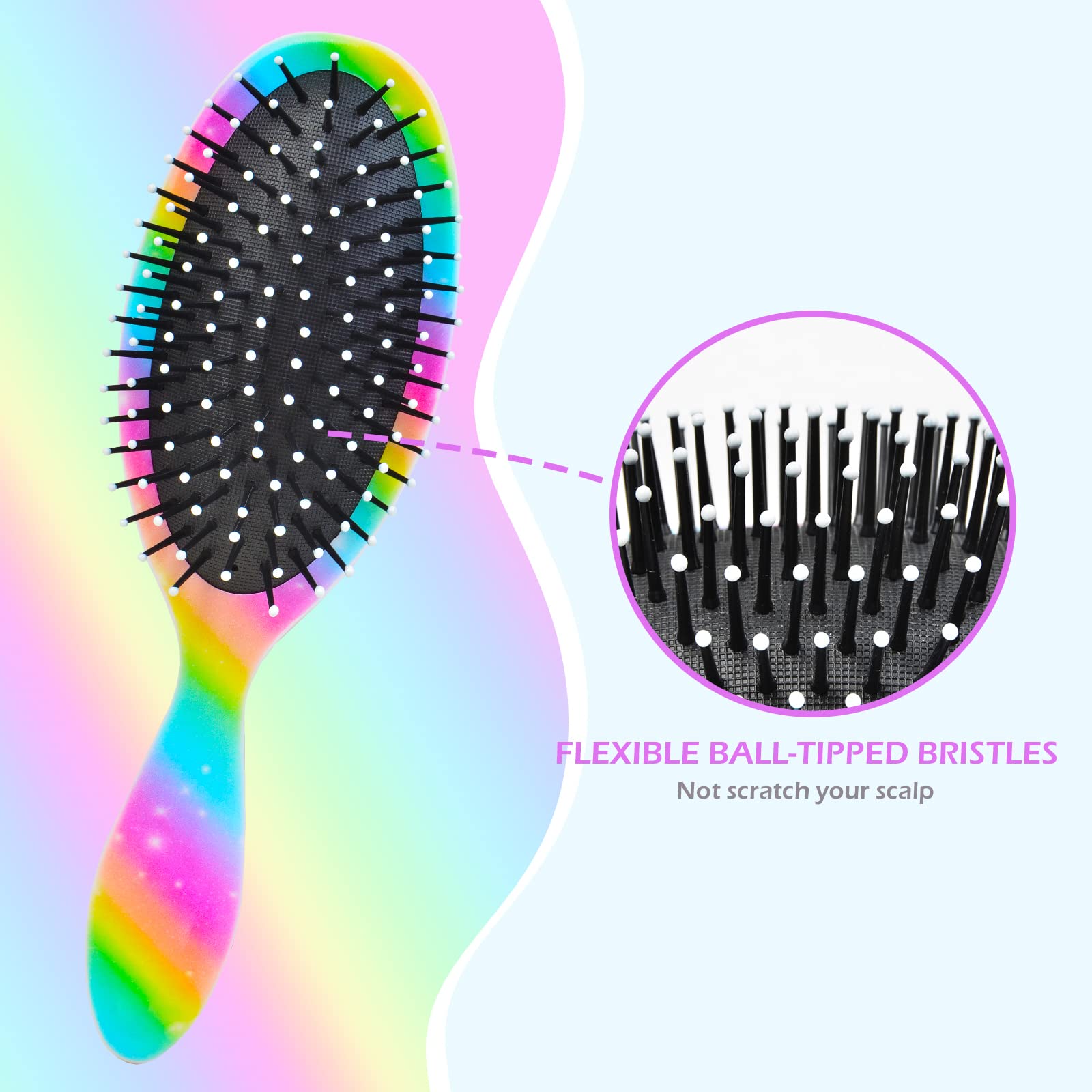 OlyPegic wet-dry brush works on wet or dry hair with a safe cushion.