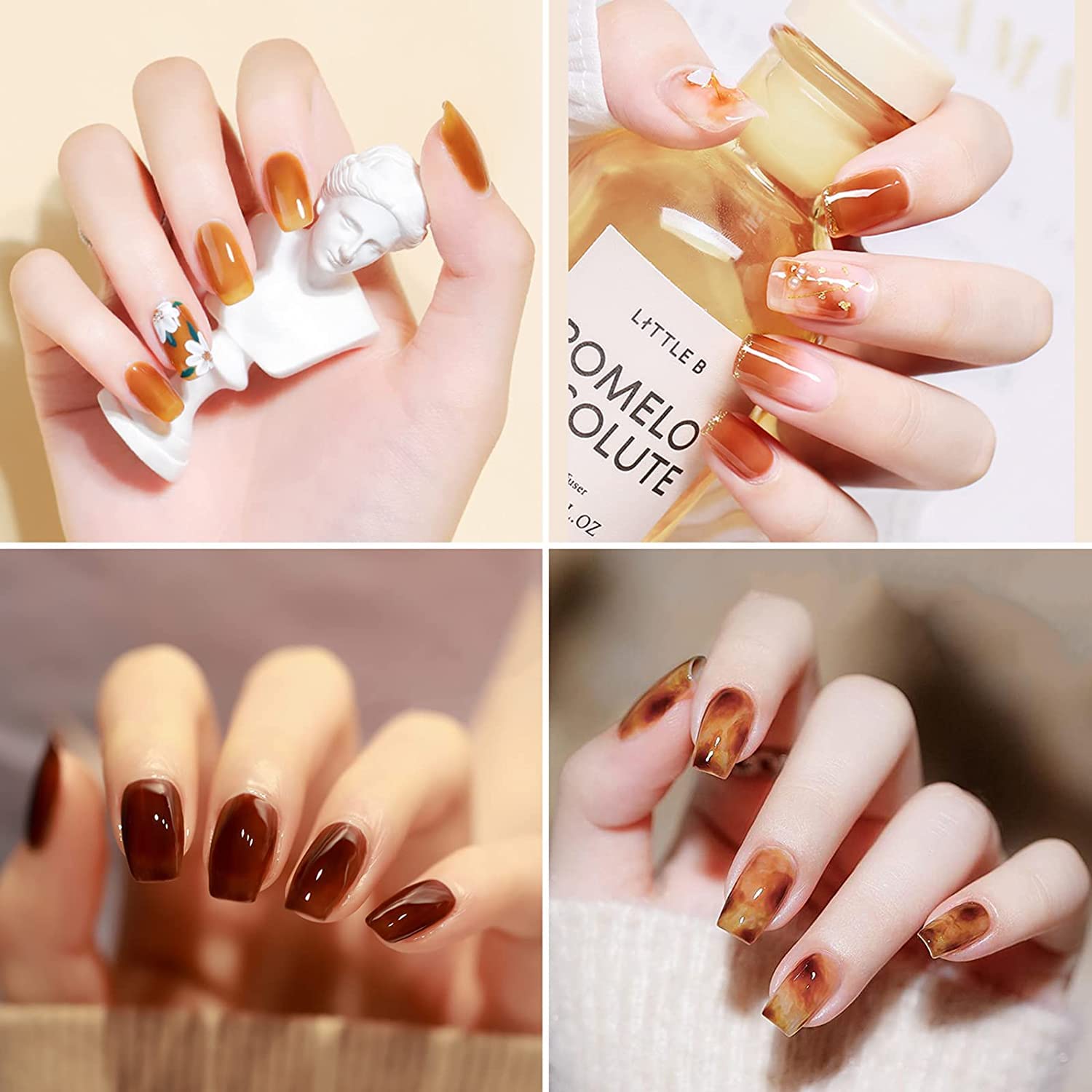 Omainy Jelly Gel Set cristal claro, brillo duradero para uñas pulidas.