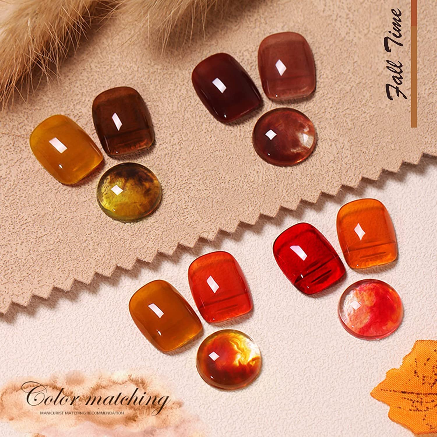 Omainy Jelly Gel Set marrón translúcido, acabado elegante para uso diario.