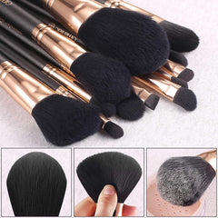 OMANIAC makeup brush set aluminum tubes help keep brushes sturdy during daily use.