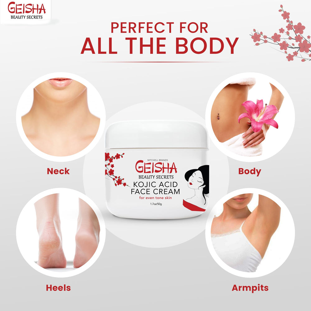 Aplicación en mano de Geisha OMIC para rostro y cuerpo, hidratación suave.