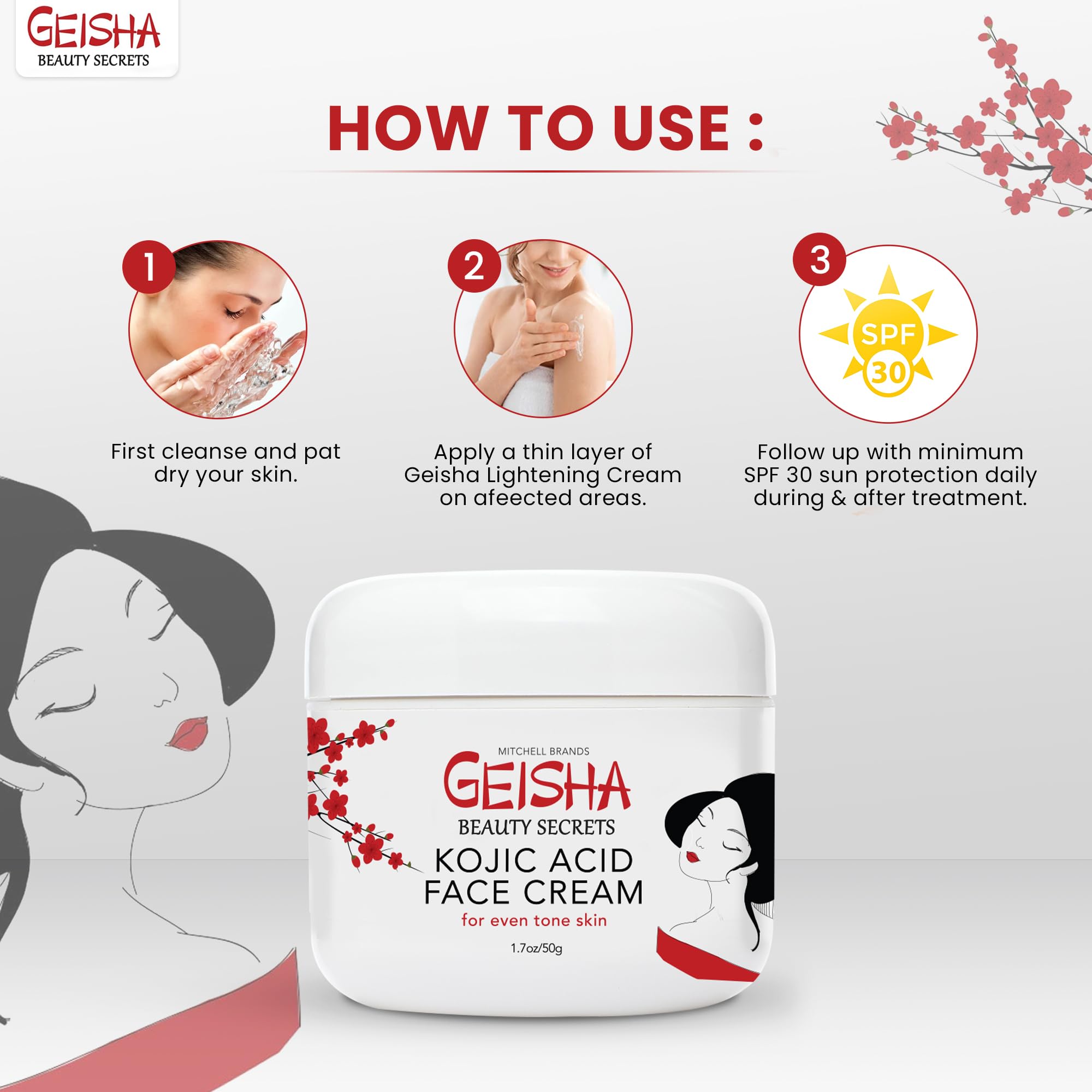 Geisha OMIC, textura cremosa que hidrata y suaviza la piel.