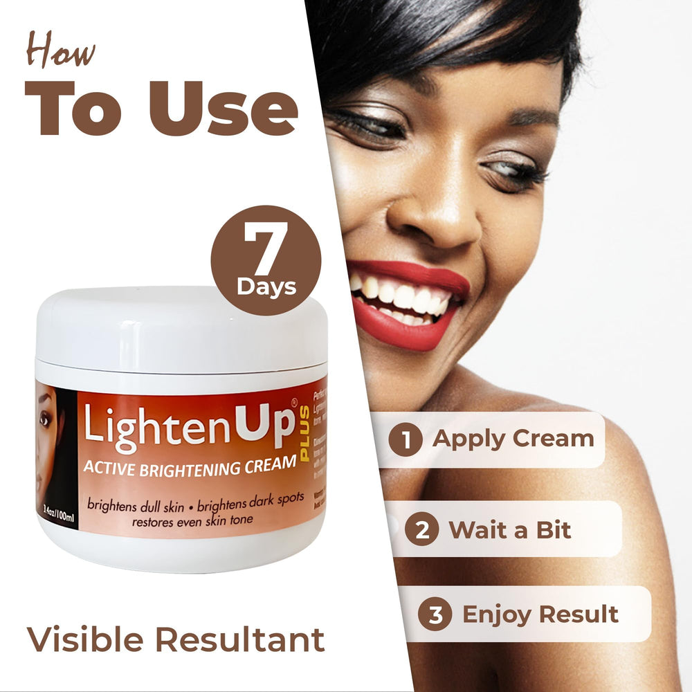 Night application of Lighten-Up Plus cream on skin