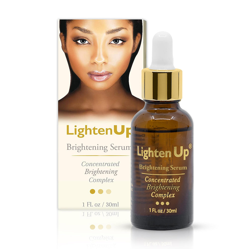 OMIC Lighten-Up serum bottle front highlighting lightweight brightening formula for daily use.