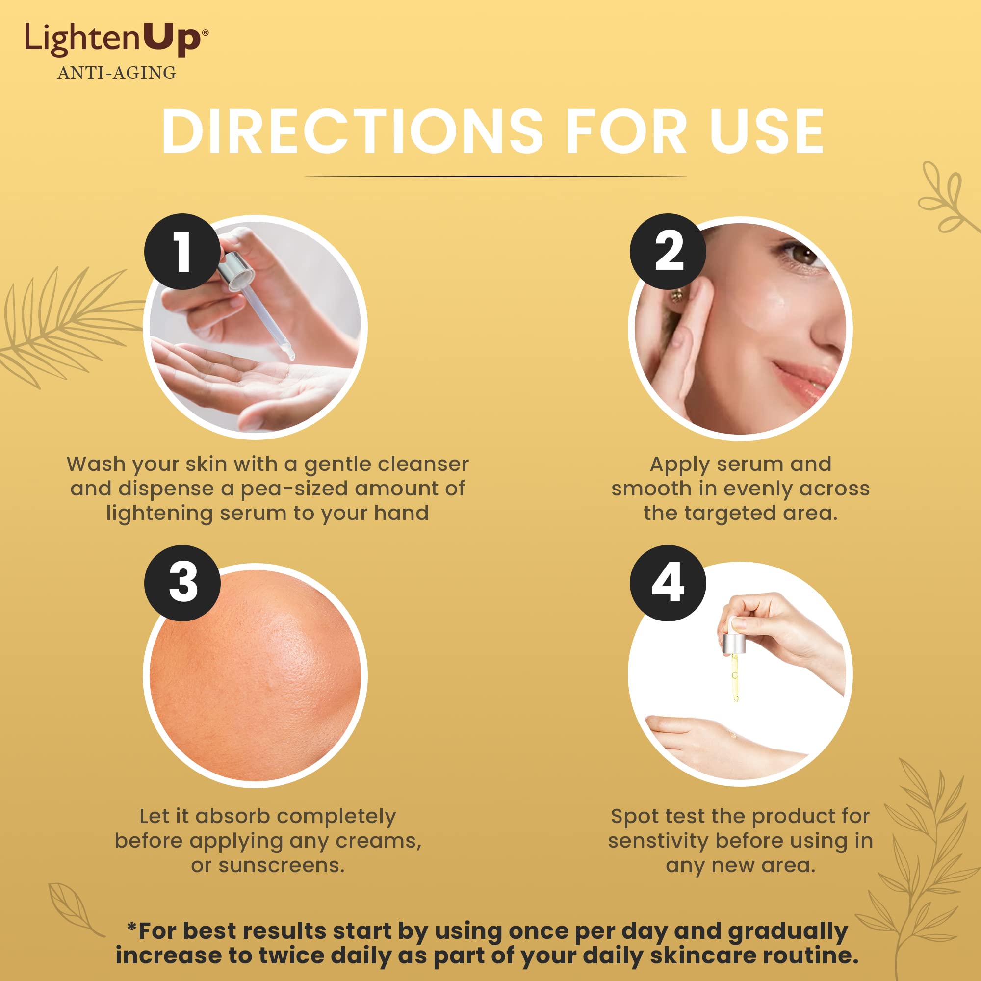OMIC Lighten-Up serum flat lay showcases clean design and versatile use.