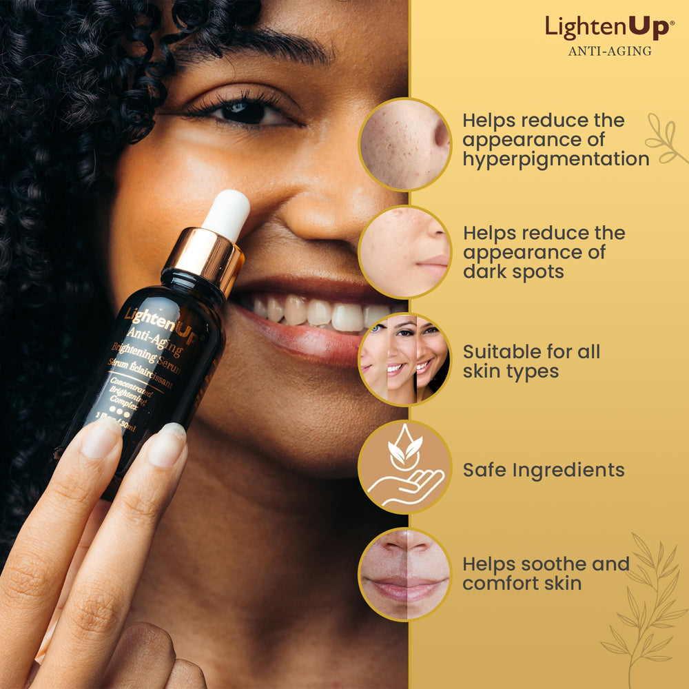 OMIC Lighten-Up serum Shea Butter jar close-up suggests deep hydration and smoothing.