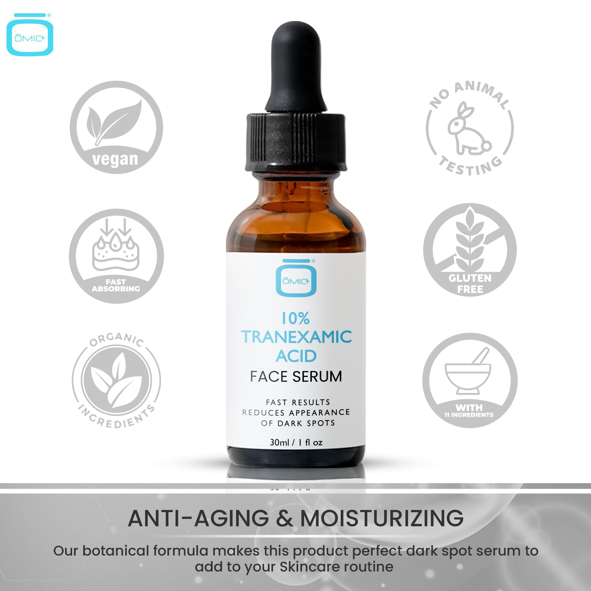 Closeup of the OMIC serum dropper enabling precise application.