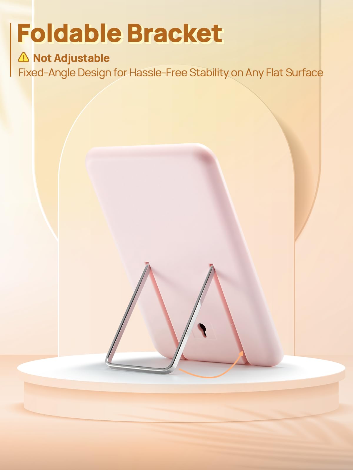 OMIRO non-magnetic pink desk mirror is portable and easy to carry