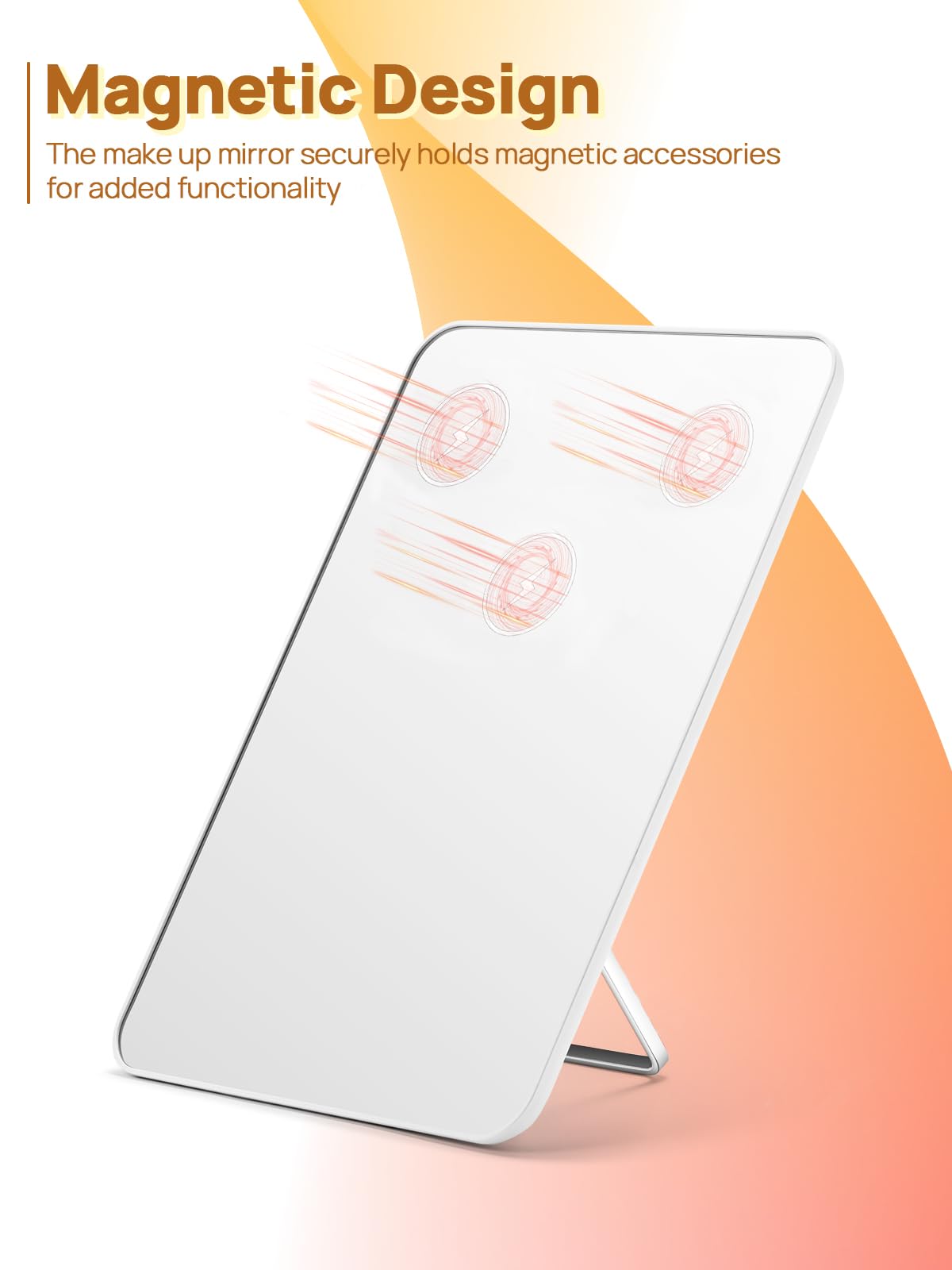 Close-up of OMIRO 10x7 mirror clarity for detailed makeup and skincare