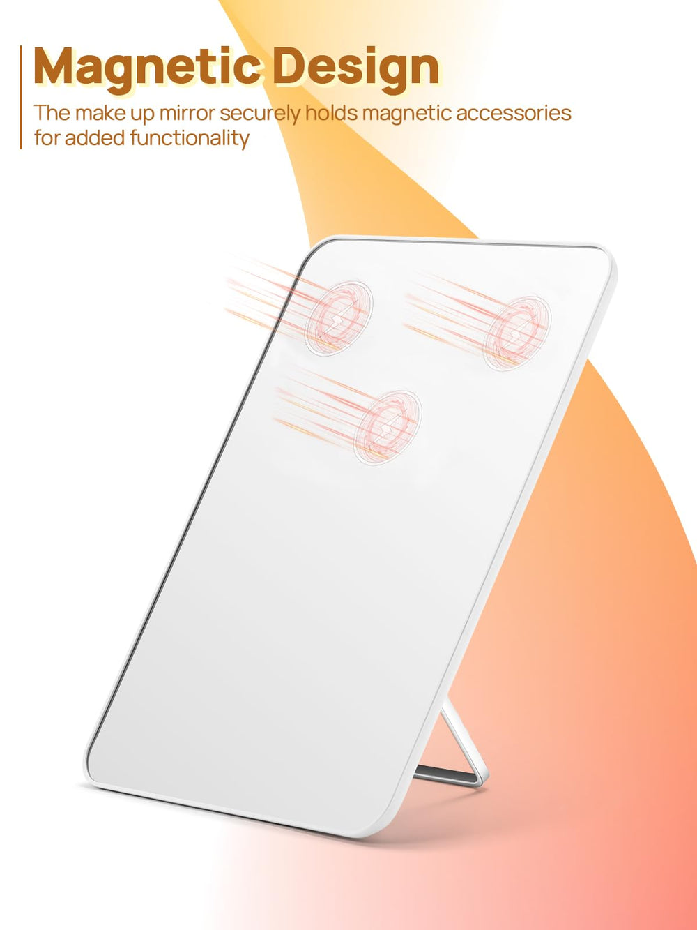 Close-up of OMIRO 10x7 mirror clarity for detailed makeup and skincare