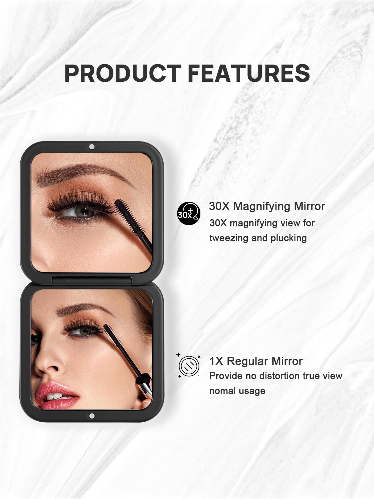 OMIRO travel-makeup-mirror demonstrates pocket-sized convenience for on-the-go touchups.