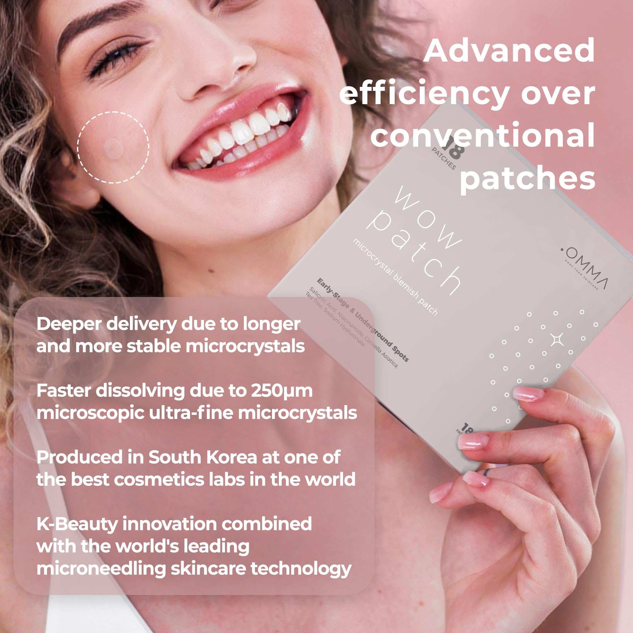 OMMA before-after results concept shows potential blemish improvement.