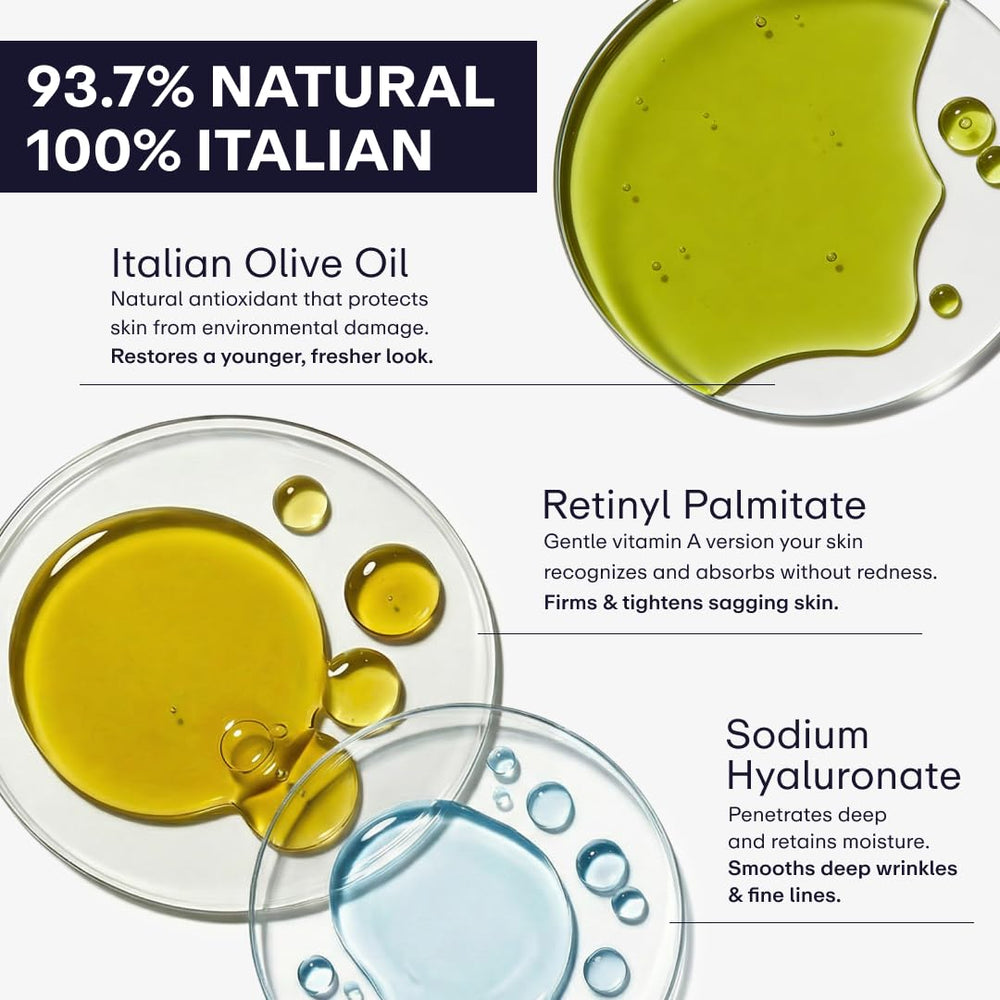 Retinol rich Serlino Lab cream highlights texture and use