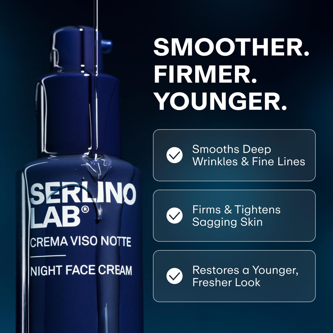 Nighttime routine with Serlino Lab cream for refreshed skin