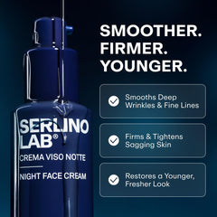 Nighttime routine with Serlino Lab cream for refreshed skin
