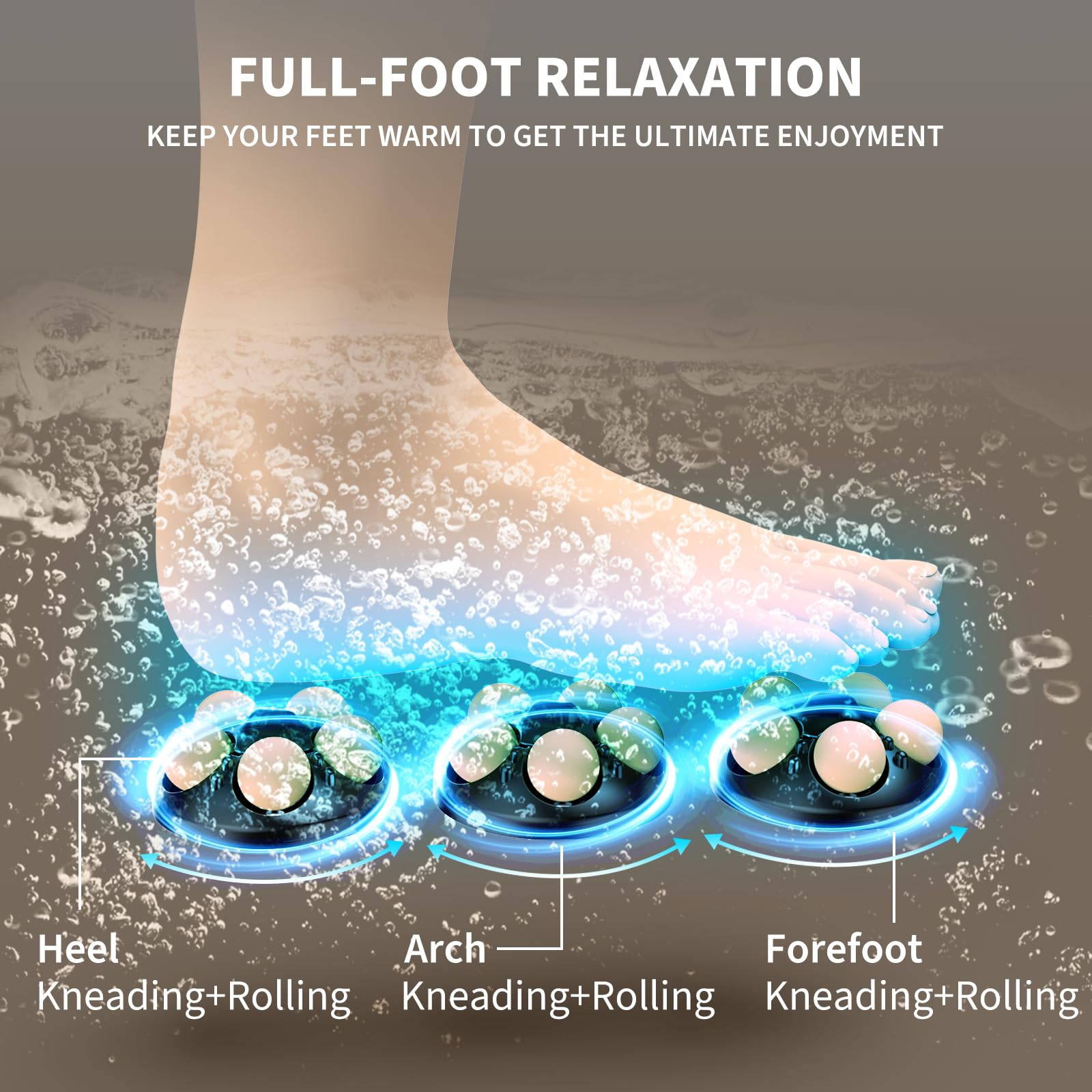 Omnqira bubble jets soothing feet during a soak