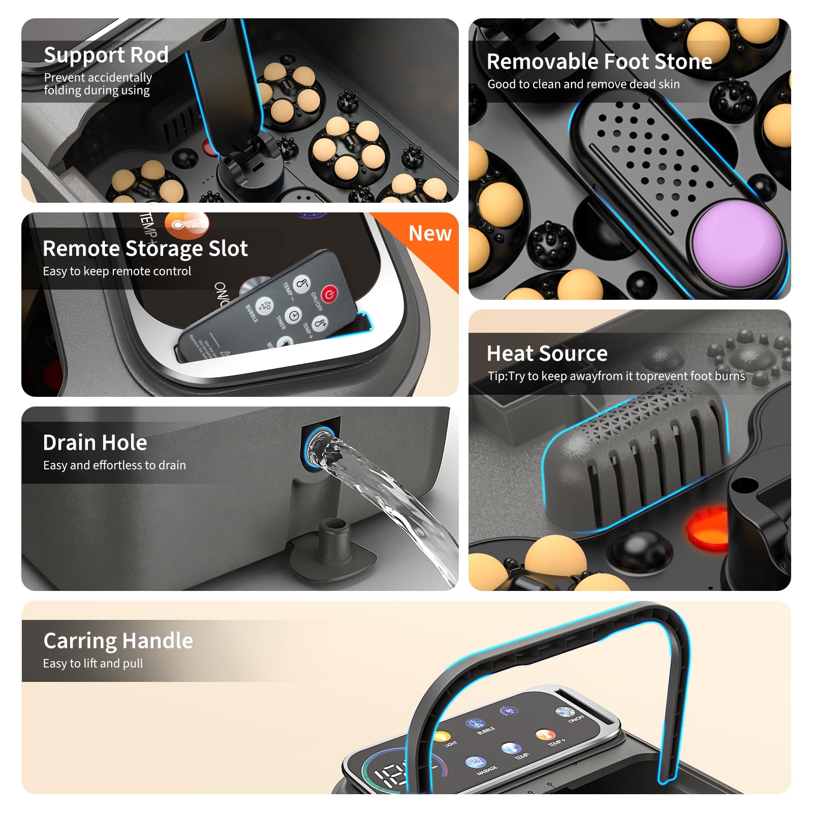 Omnqira modular design with removable massage plate for cleaning
