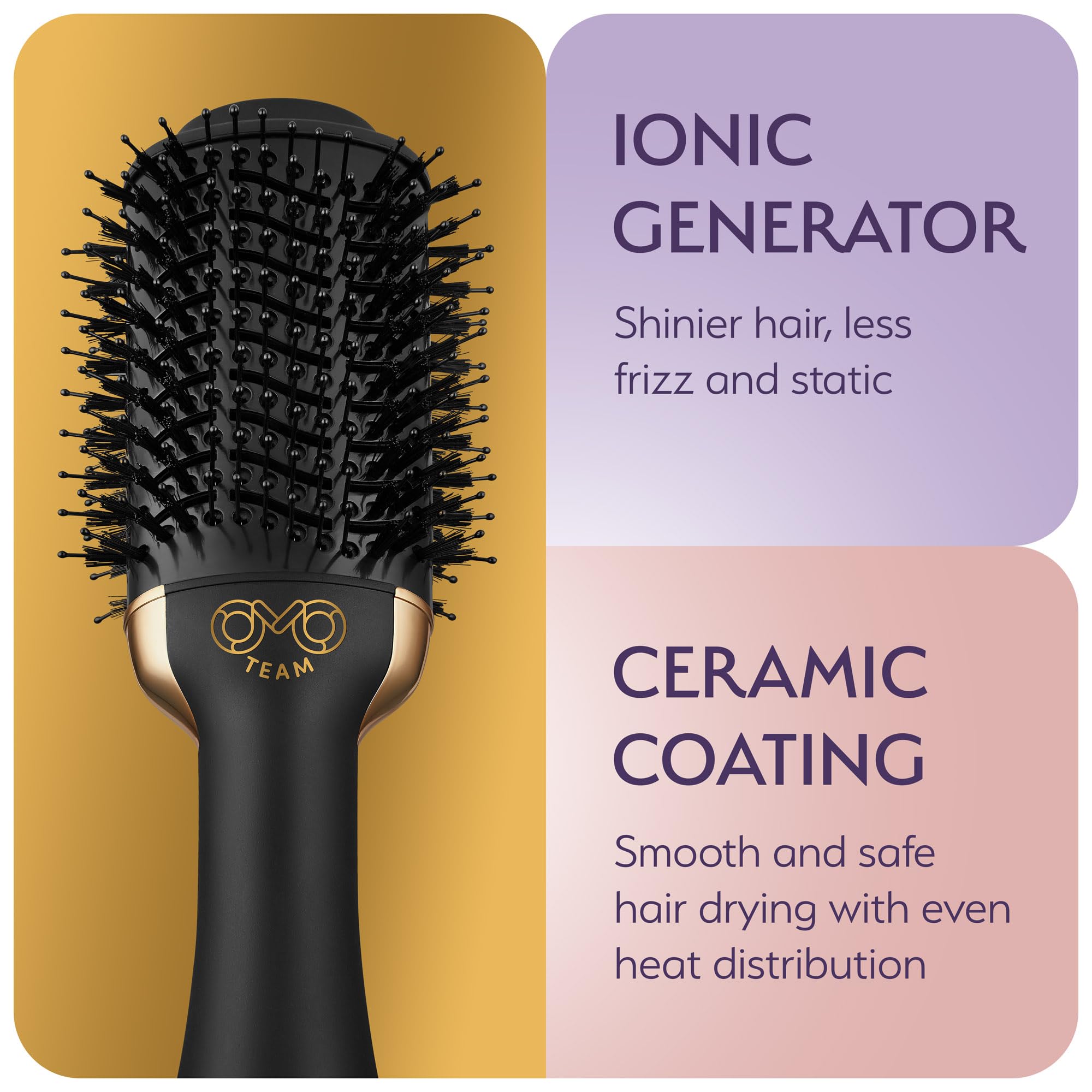 OMOteam 360-degree airflow and ergonomic swivel cord for easy styling