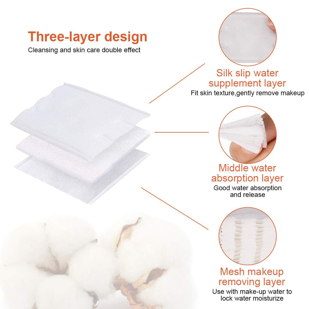 OMSM cotton pads with multi-layer structure for high absorbency and even application