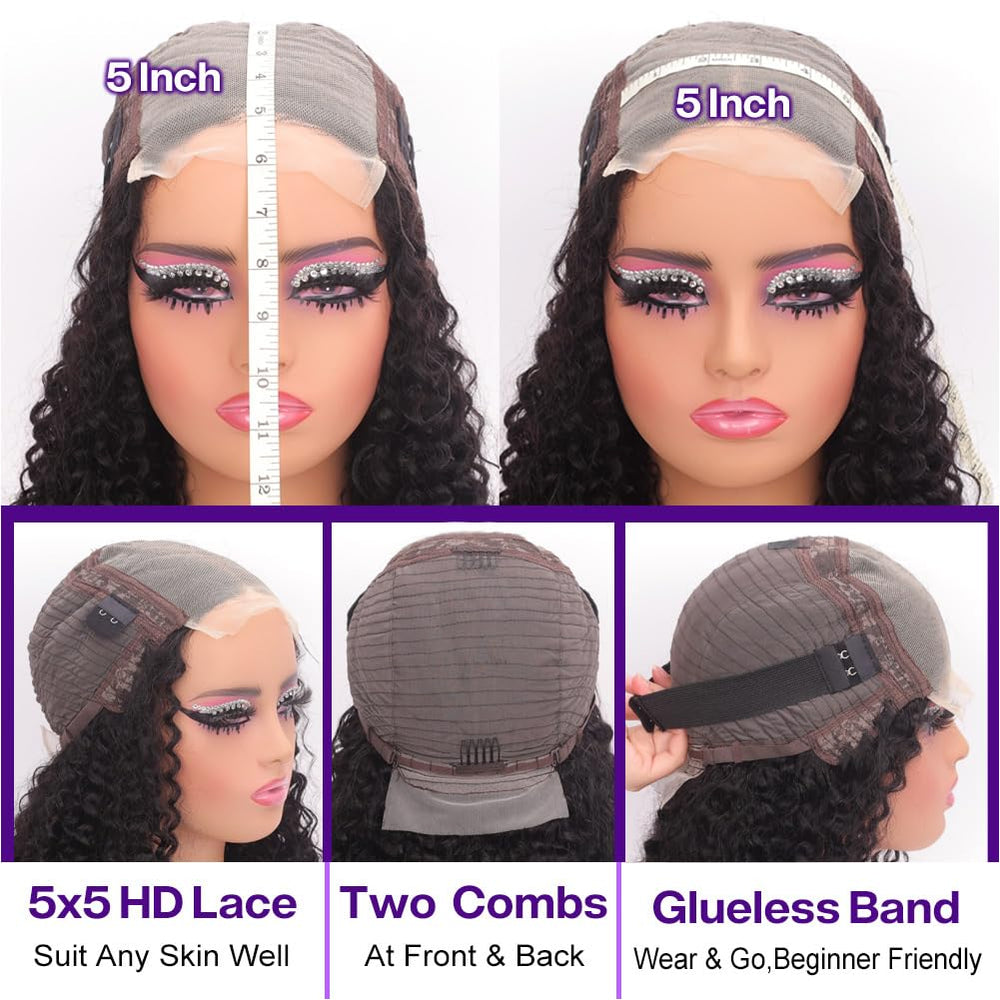 Omswet glueless cap with adjustable band ensures secure, simple wear.