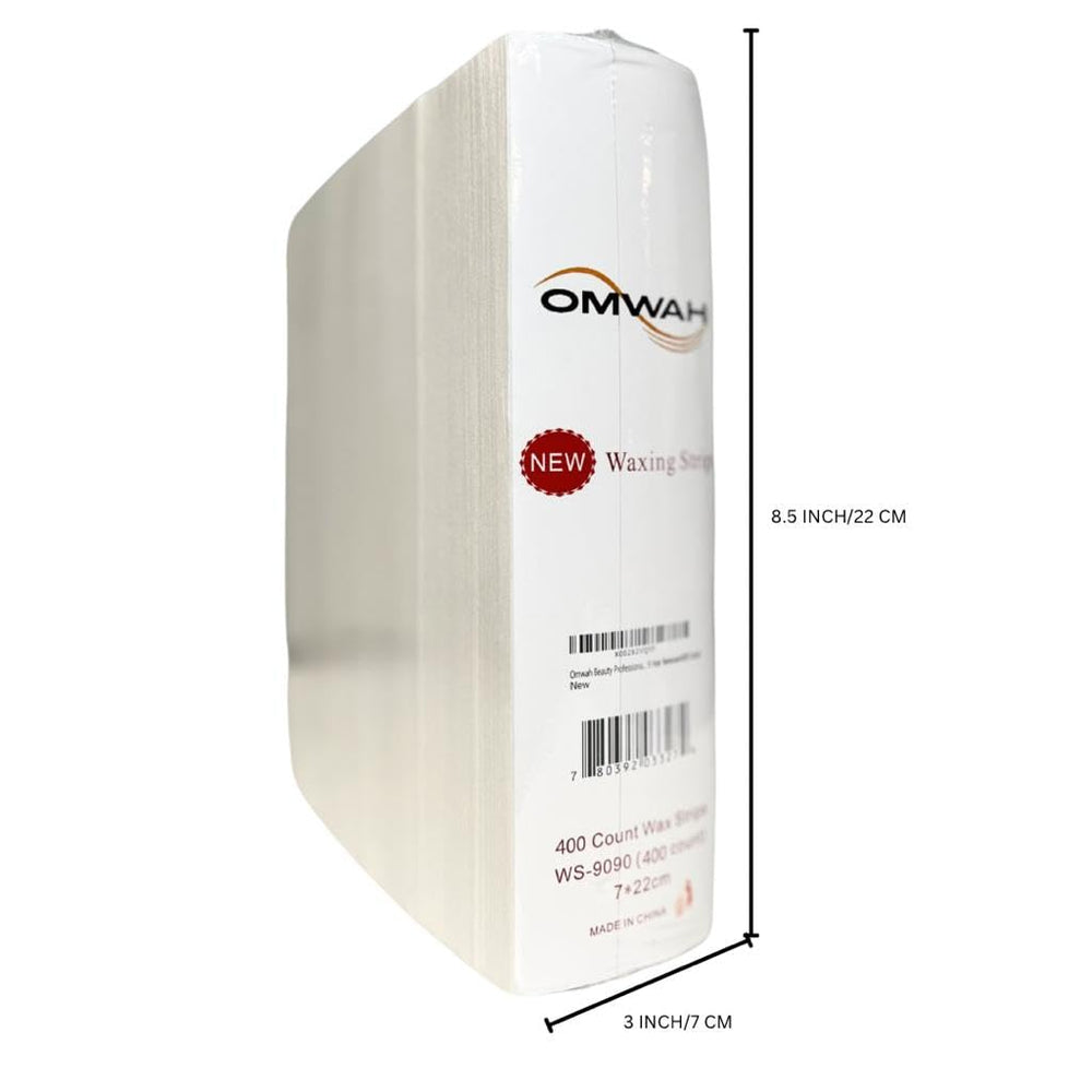 Omwah Beauty epilating strip 400 count pack for multiple sessions.