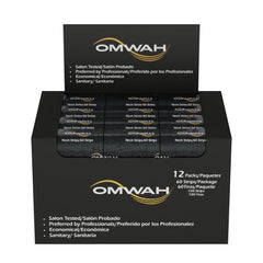 OMWAH neck strips disposable design ensures single-use hygiene and quick client turnarounds.