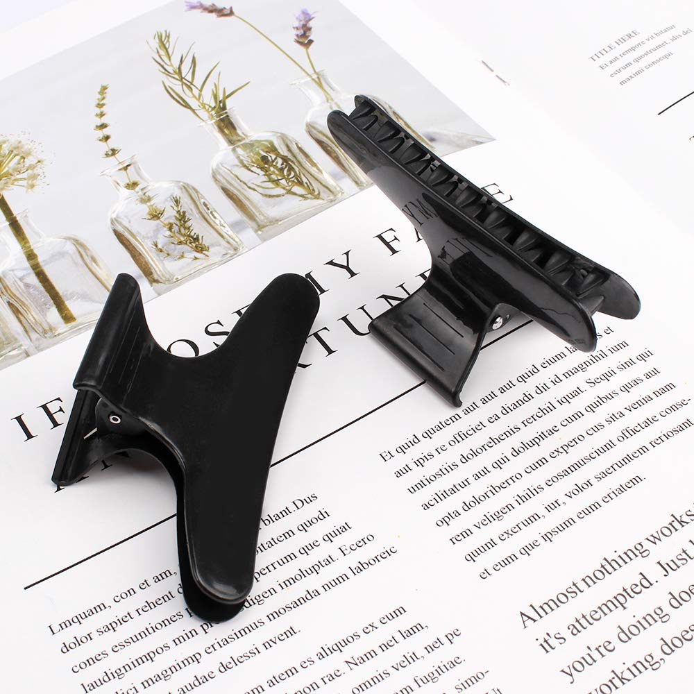 Ondder clips de pelo negro mariposa, agarre firme para cabello mojado o seco.