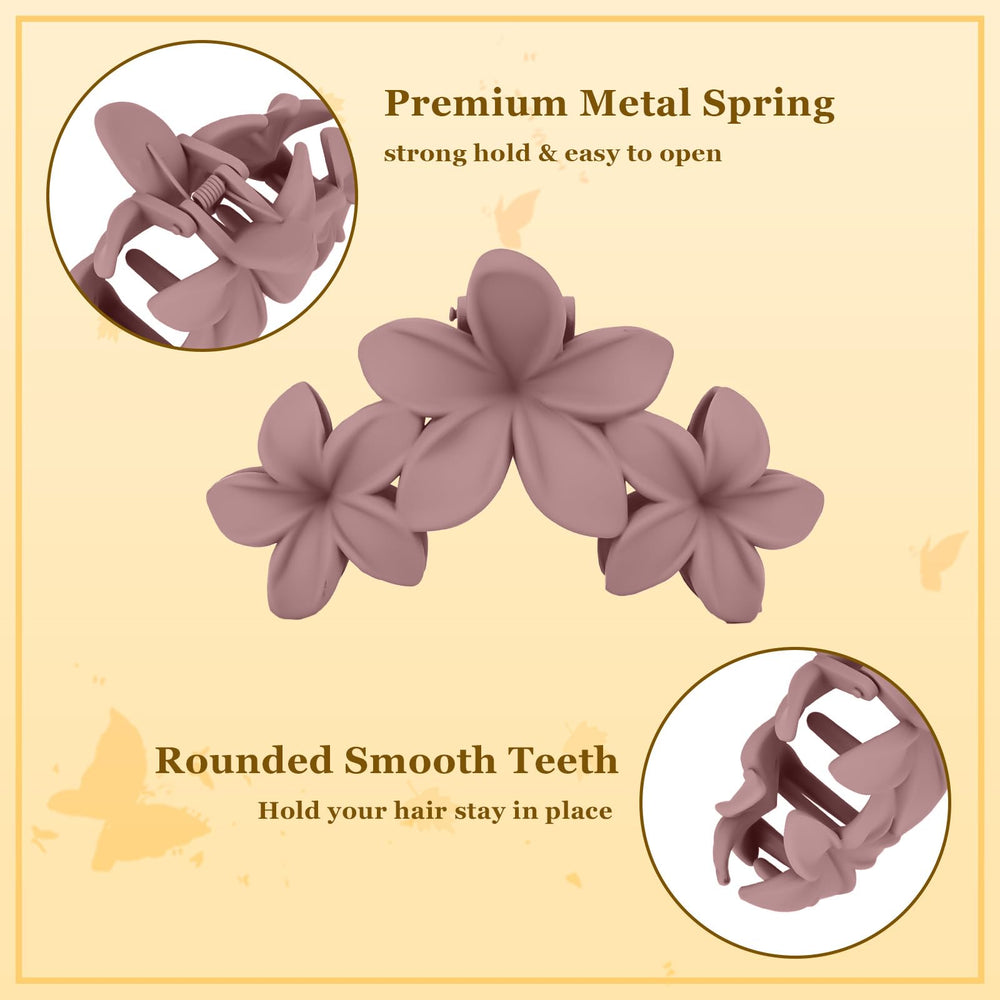 Ondder flower-handle claw clip close-up shows secure grip and elegant design.