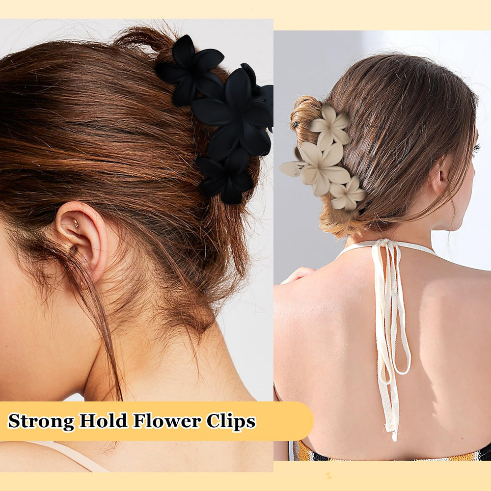 Ondder large matte claw clip in beige blends discreetly with everyday hair.