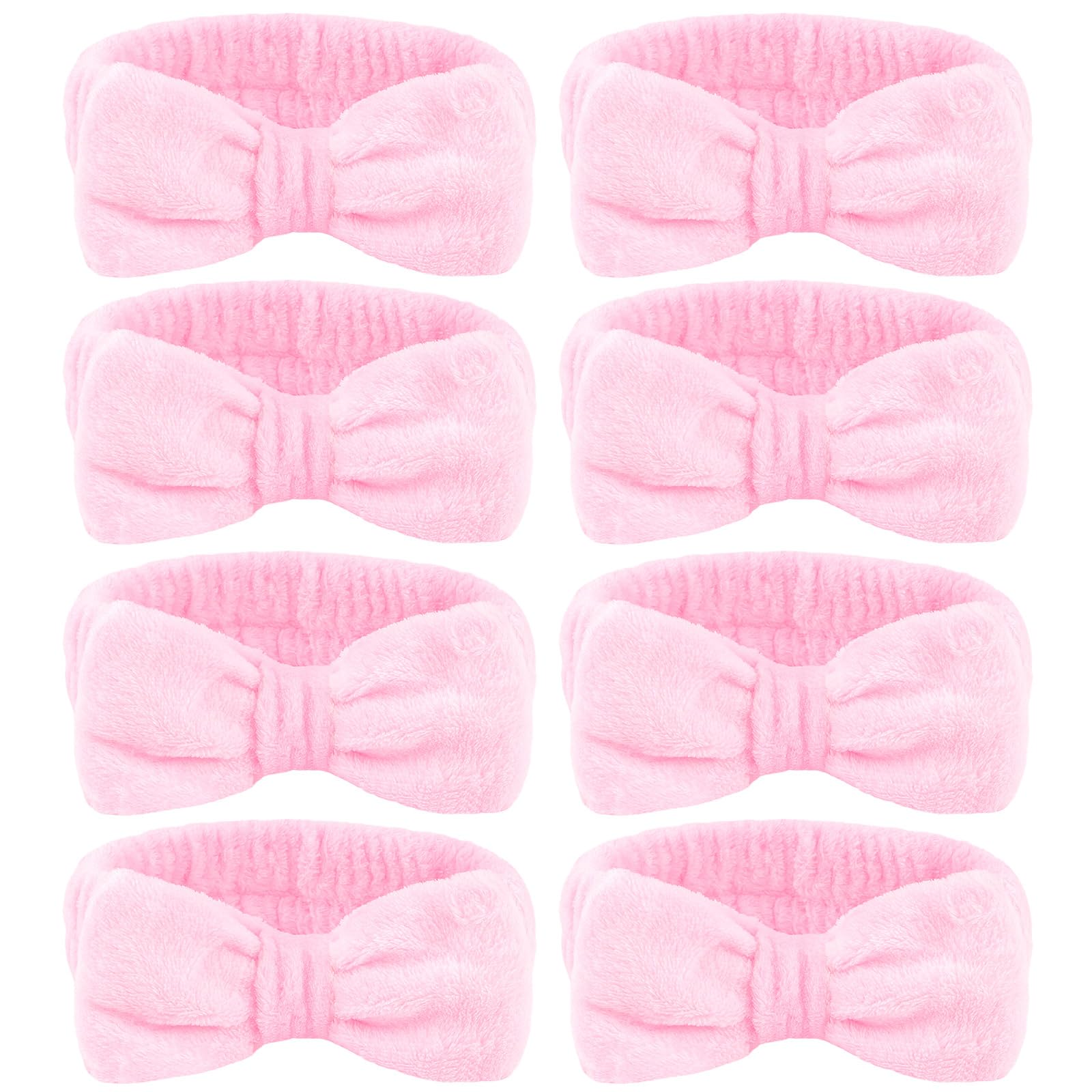 Diadema Ondder Spa de 8 piezas rosa mantiene el cabello recogido durante la limpieza facial