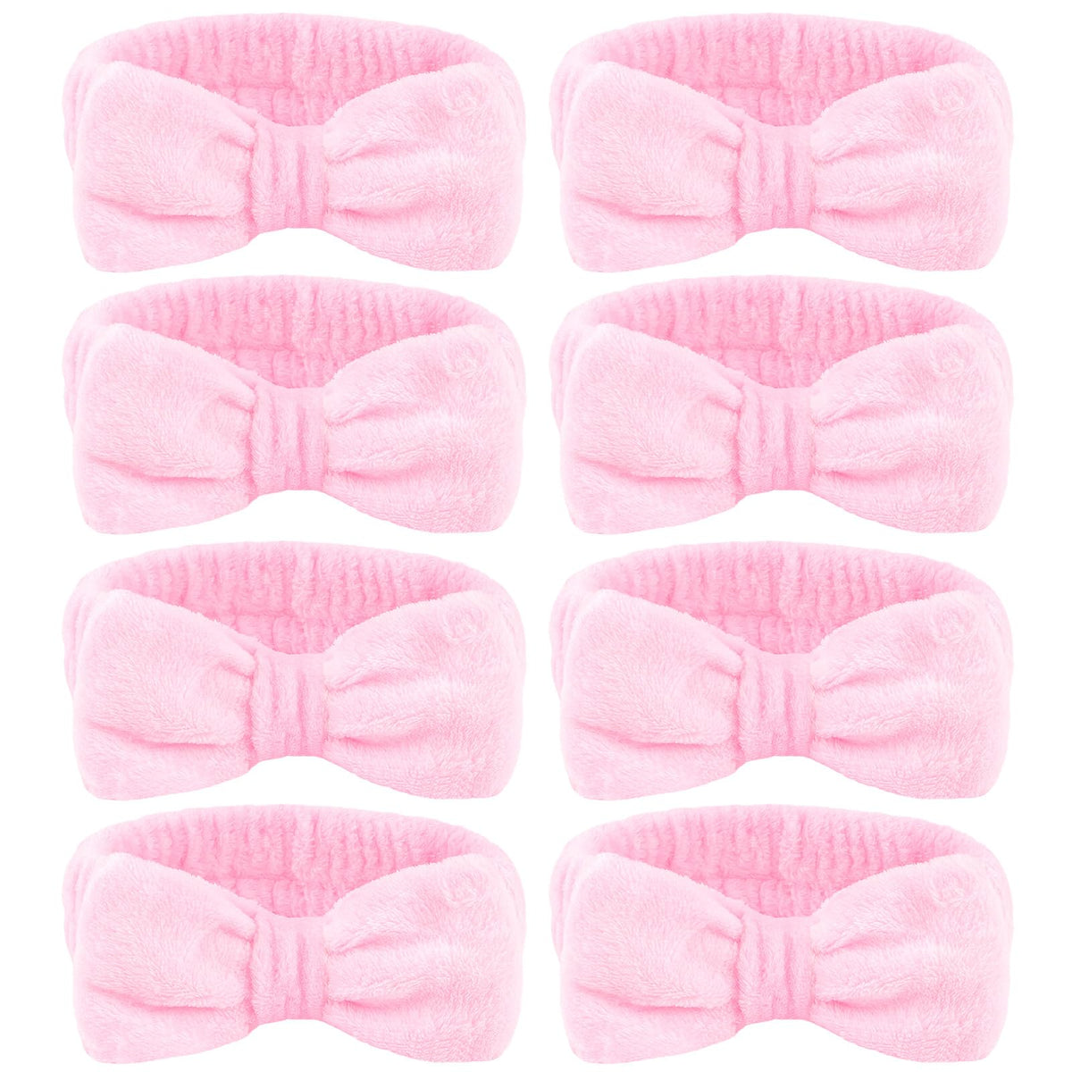 Diadema Ondder Spa de 8 piezas rosa mantiene el cabello recogido durante la limpieza facial