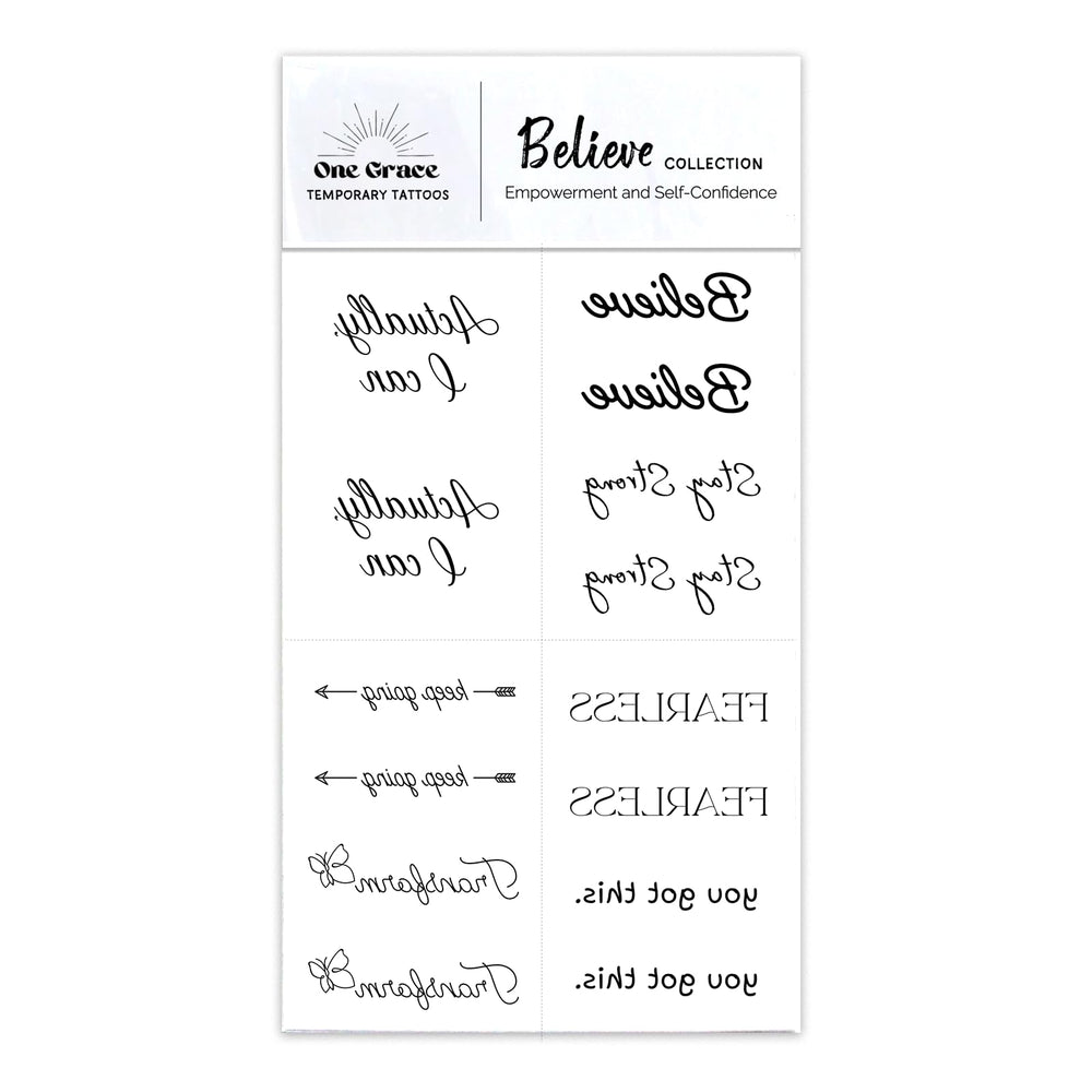 One Grace Believe: diseño para muñeca con tatuaje mini para estilo discreto.