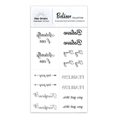 One Grace Believe: diseño para muñeca con tatuaje mini para estilo discreto.
