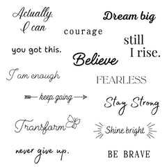 One Grace Believe: tatuaje mini realista negro para estilo diario.
