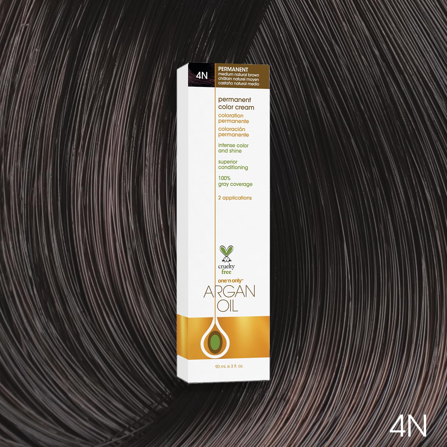 One N' Only Argan Color application steps image illustrating even color distribution.