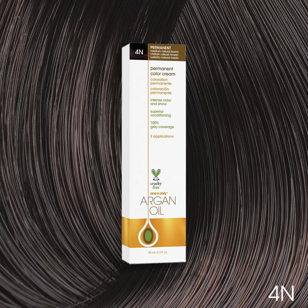 One N' Only Argan Color application steps image illustrating even color distribution.