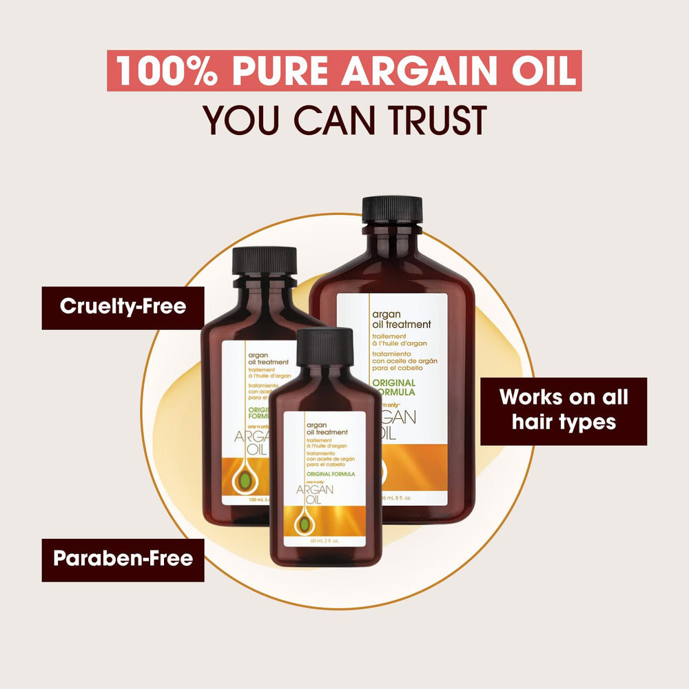 One 'N Only Argan Oil protege el cabello del calor durante el peinado.