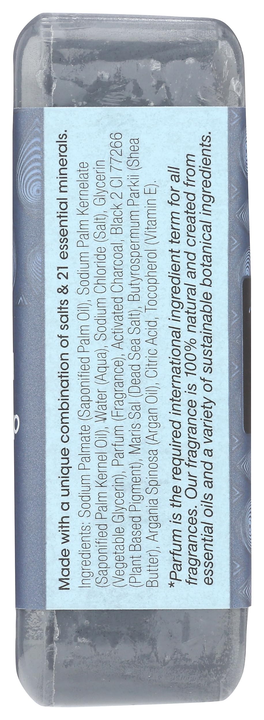 Actvd charcoal ingredients highlighted in One With Nature soap