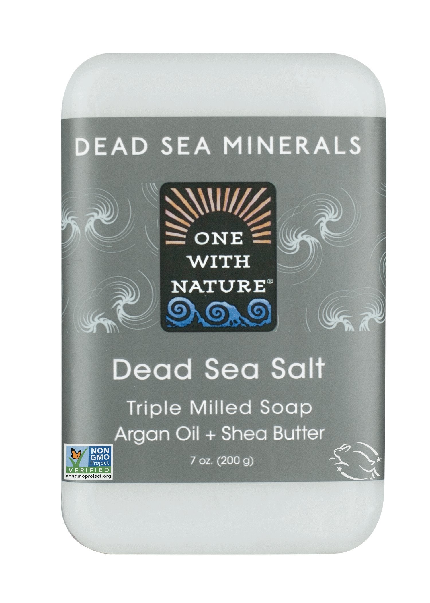 One With Nature Dead Sea Salt Bar Soap, textured bar ideal for gentle exfoliation and hydration
