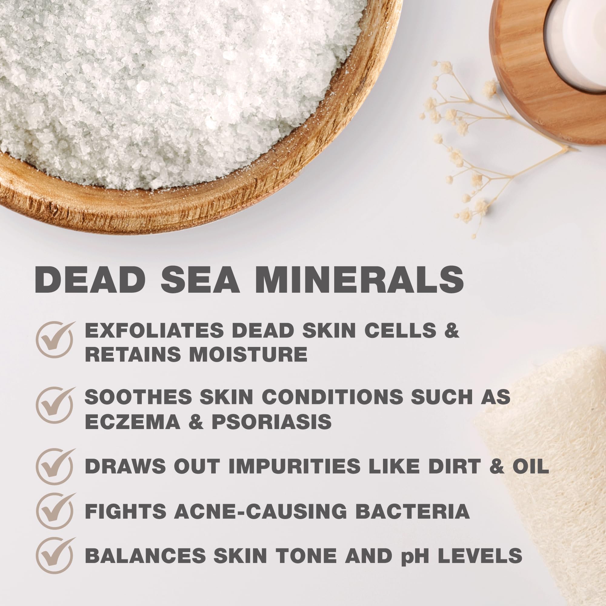 One With Nature Dead Sea Salt exfoliation aids skin renewal during massage