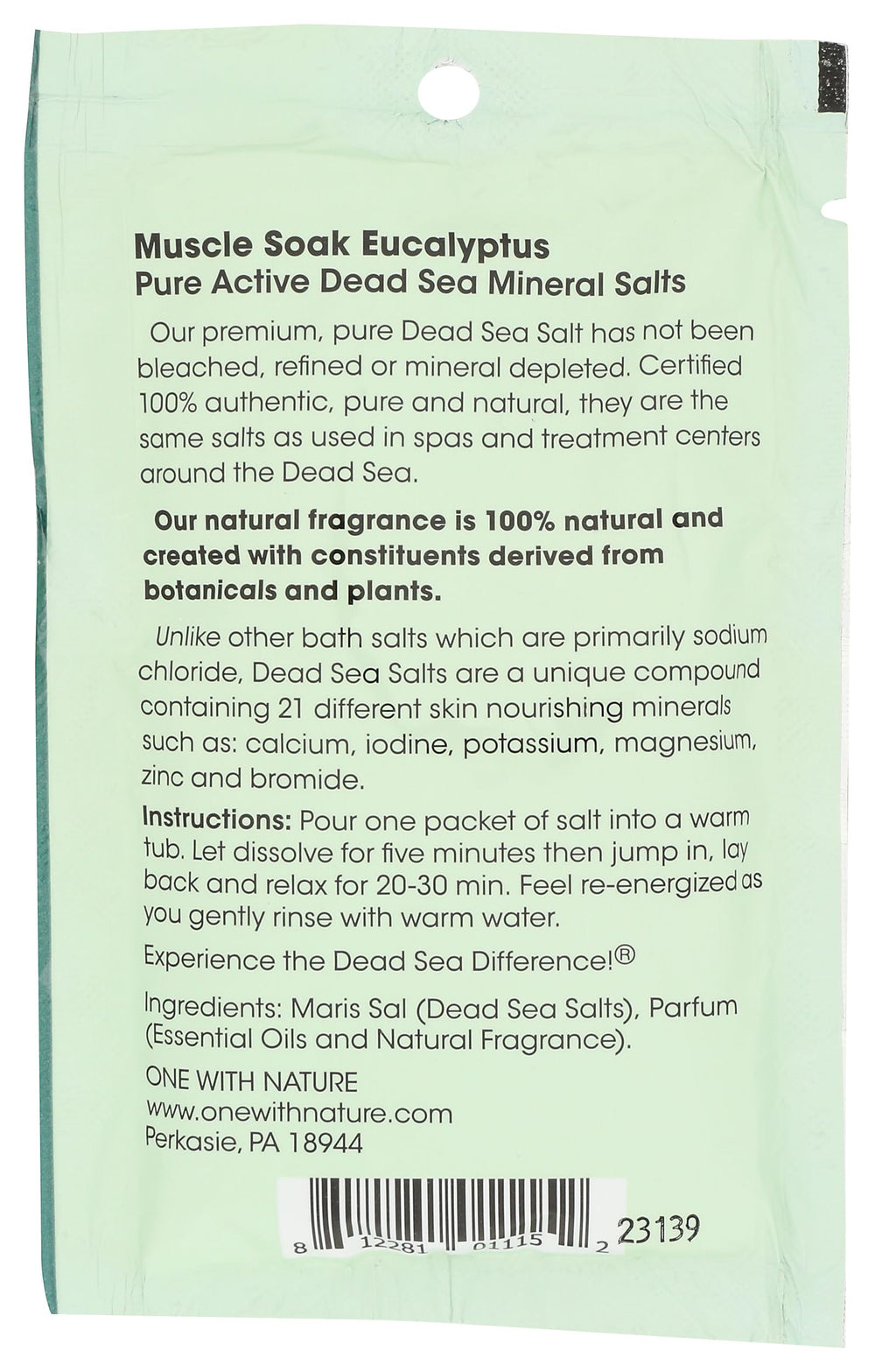 One With Nature caja de seis sales Mar Muerto para baños relajantes