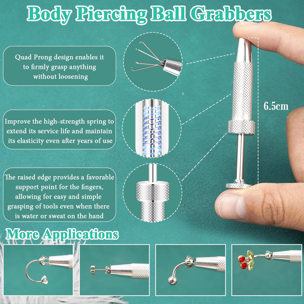 ONEBLOOMUNIVERSE agarre de bola para piercing, recoge piezas pequeñas con precisión.