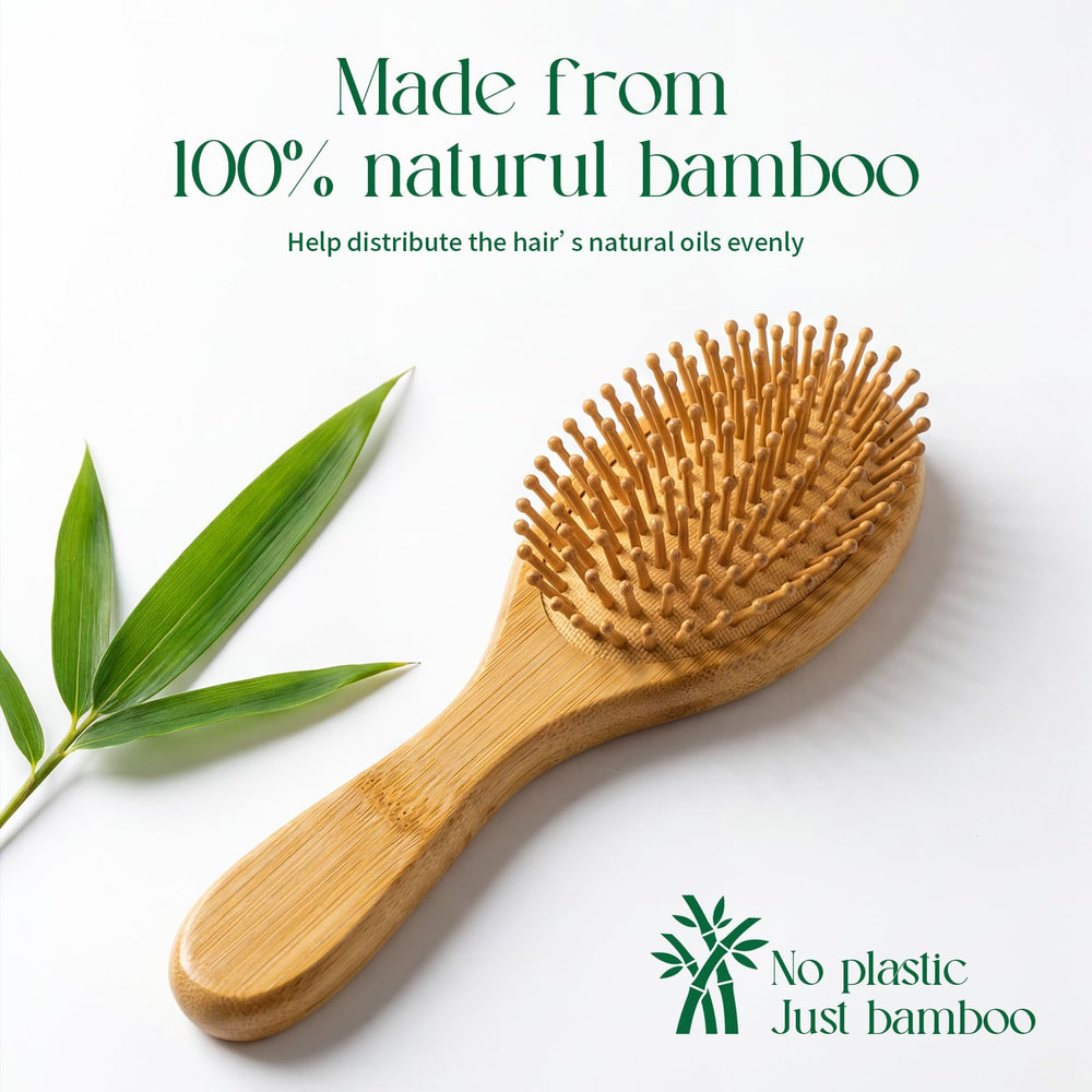 Onedor Bamboo Hair Brush natural bamboo design adds premium look and eco-friendly feel.