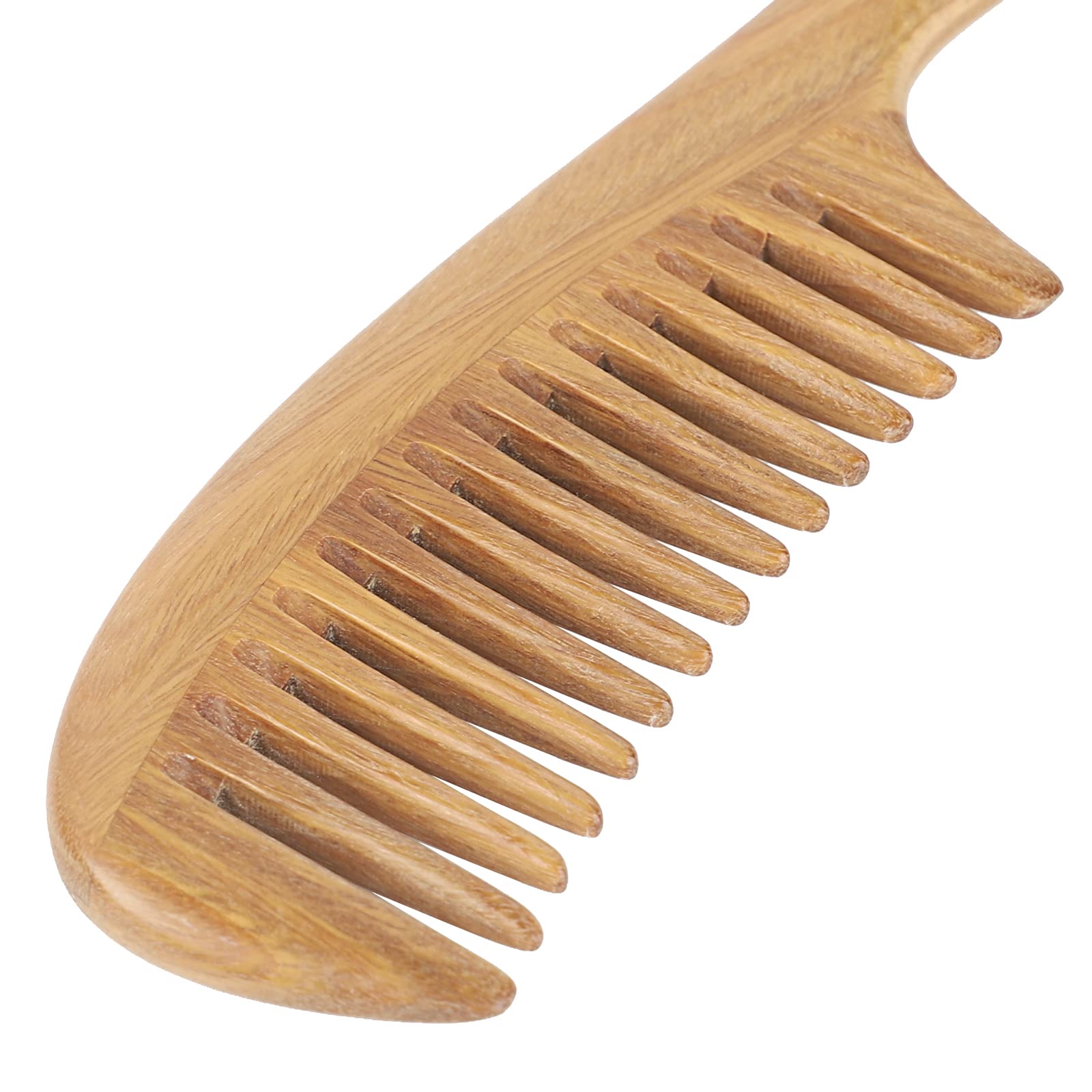Onedor green sandalwood hair comb handle detail for easy use