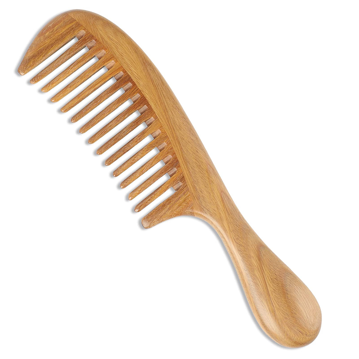 Onedor green sandalwood hair comb wide-tooth 8in for gentle detangling