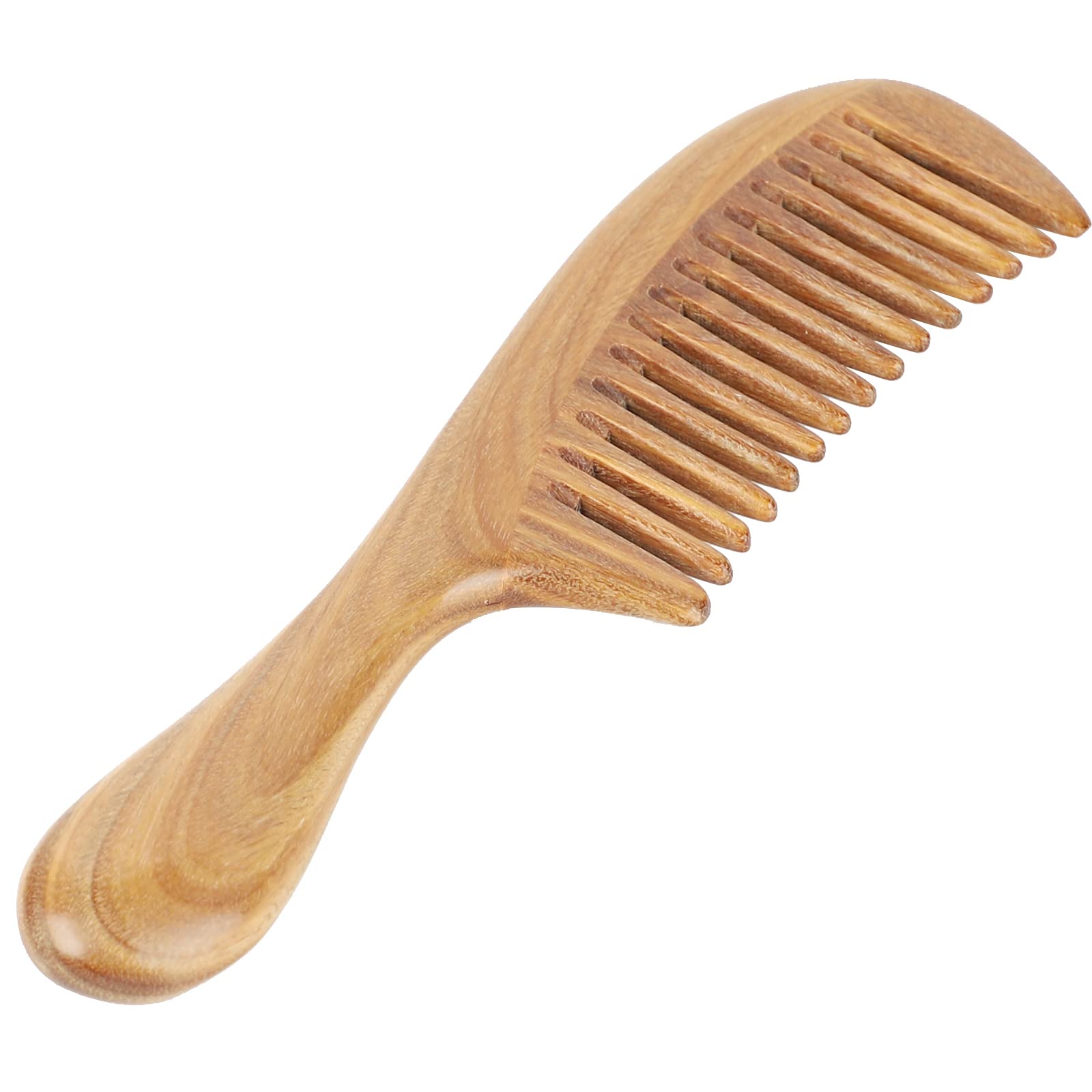 Onedor green sandalwood hair comb wood grain close-up shows natural texture