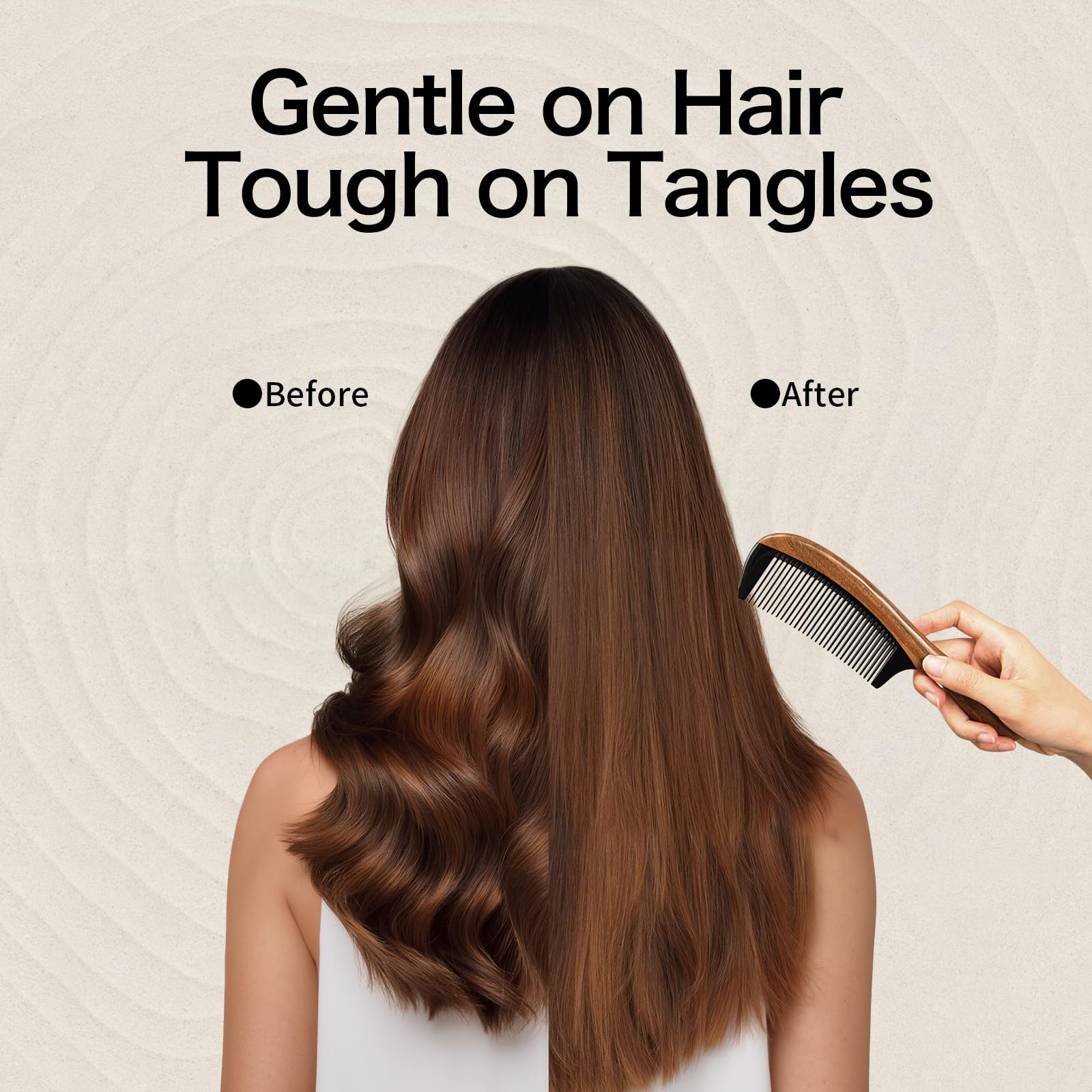 Onedor buffalo-horn-tooth promotes smooth glide and anti-static feel.